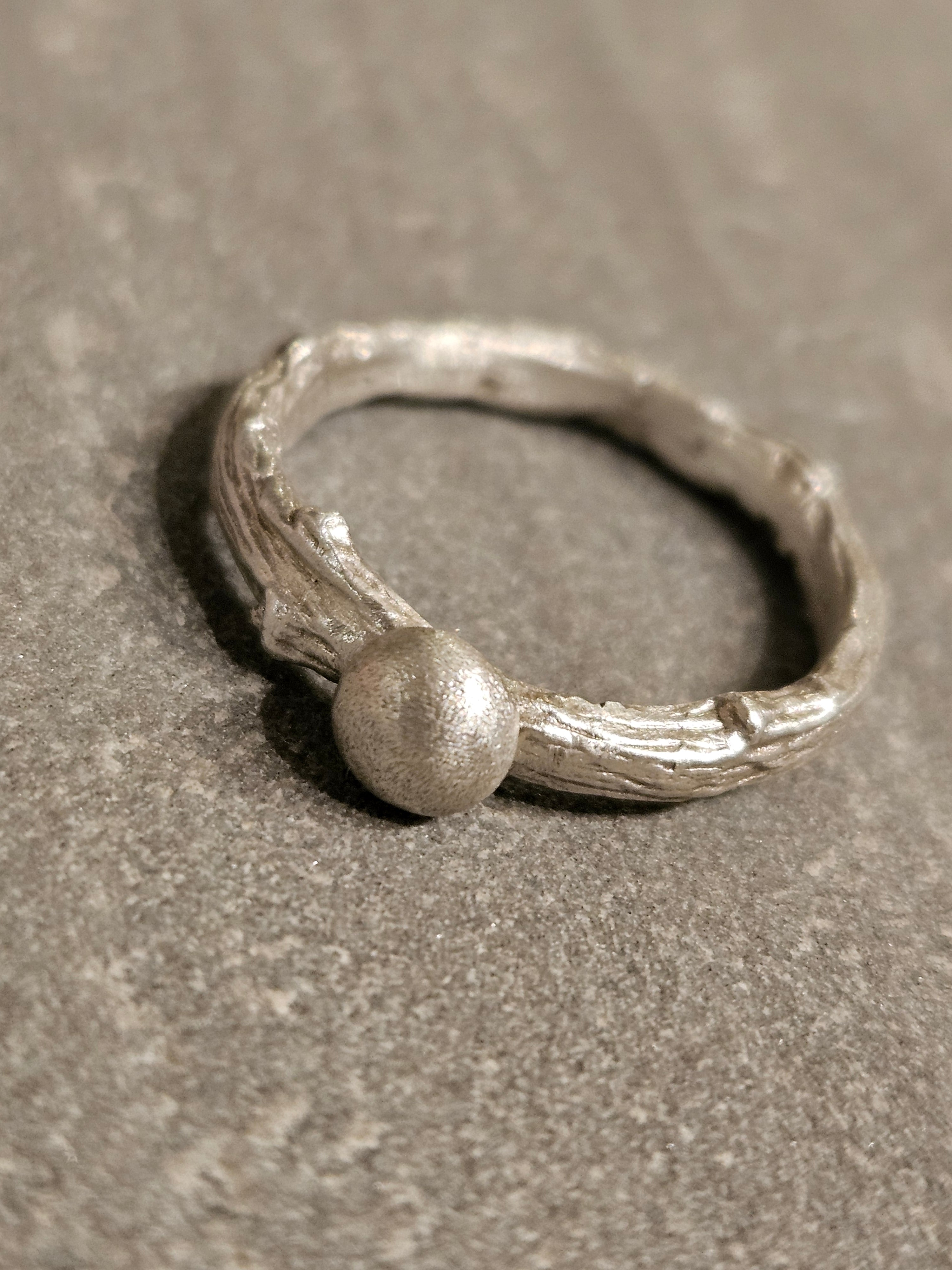 Sterling Silver Pebble ring
