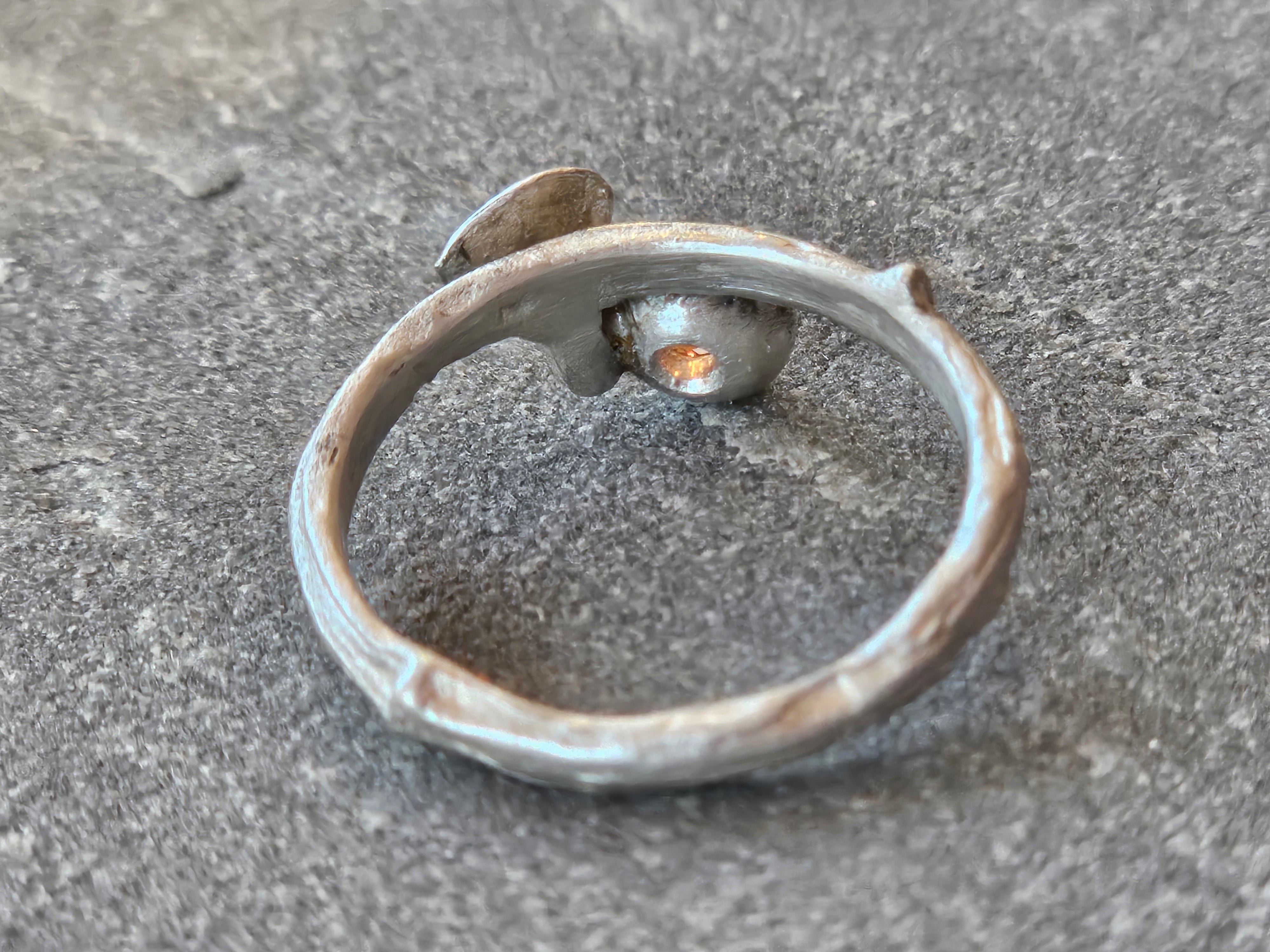 Orange Sapphire twig ring