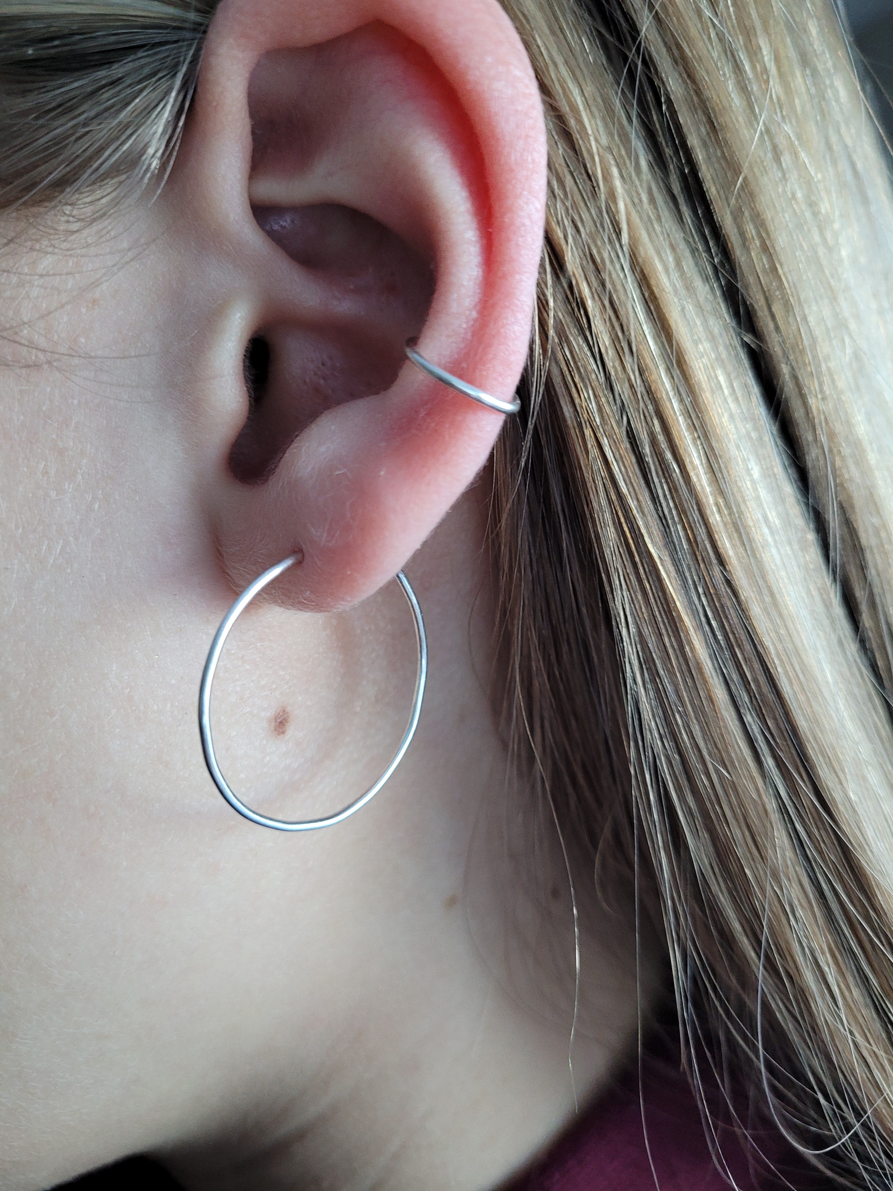 Sterling  Silver wire hoops