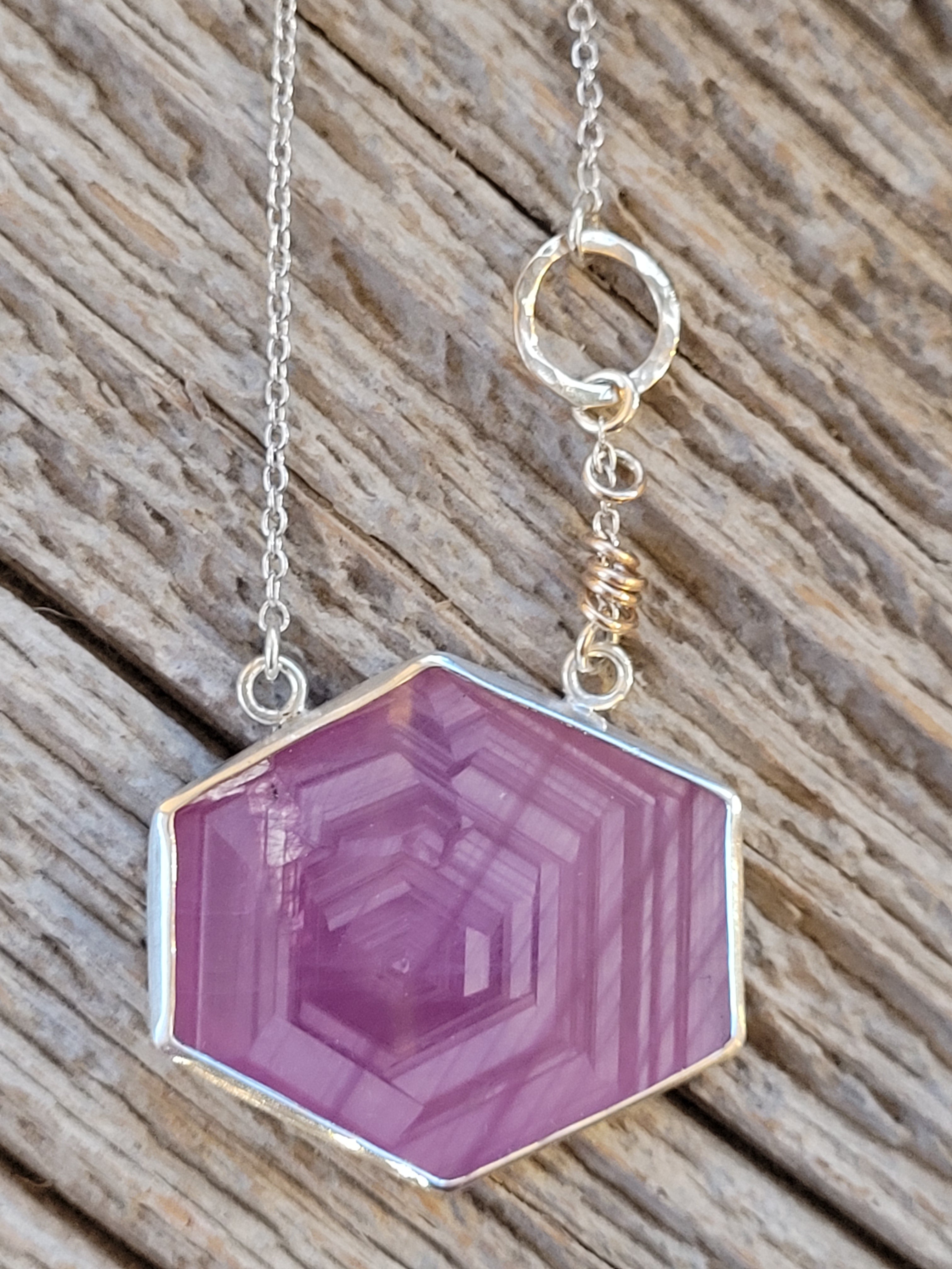 Big Natural Pink/purple Hexagon Sapphire